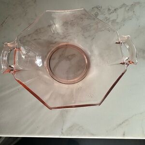 Elegant Pink Glass Bowl